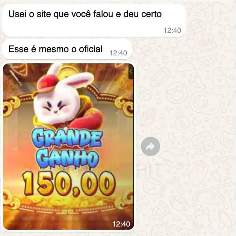 Avaliação Jogador que Ganhou no Jogo do Coelhinho Oficial